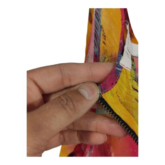 Delia's Women's Sheer Tank Top Feather Print Colorful Sleeveless  Size Medium - Picture 8 of 12